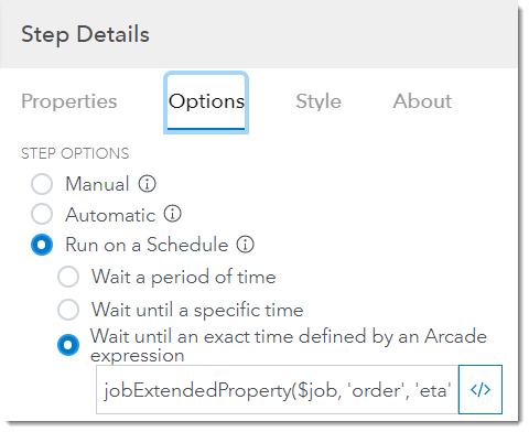 Schedule to run the Check-in step at the estimated delivery time parsed from arcade.