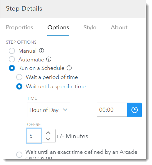 Schedule to run the Evaluate Data Quality step at 12:00 a.m. every day.