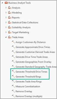 Threshold area Geoprocessing tools