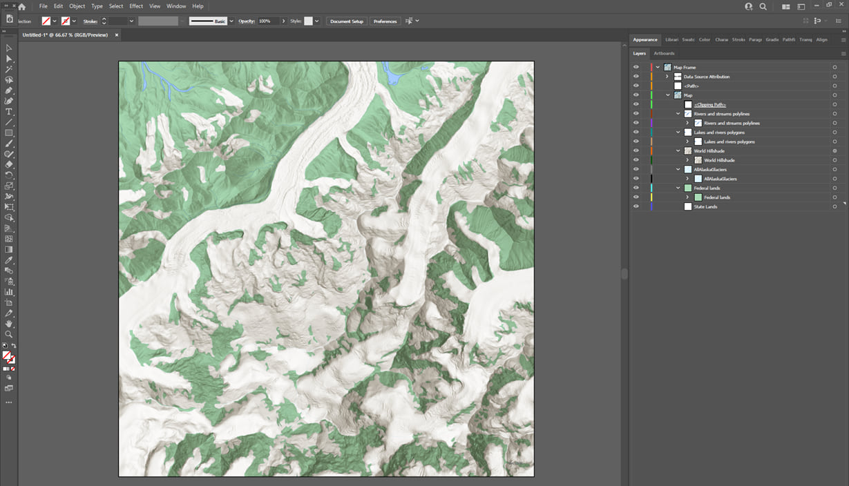C) Adobe Illustrator. The multiply blend mode is preserved in the map after opening in Adobe Illustrator.