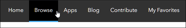 Living Atlas Browse tab