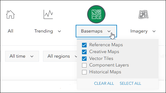 Select basemaps