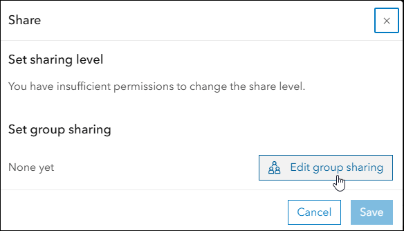 Edit group sharing