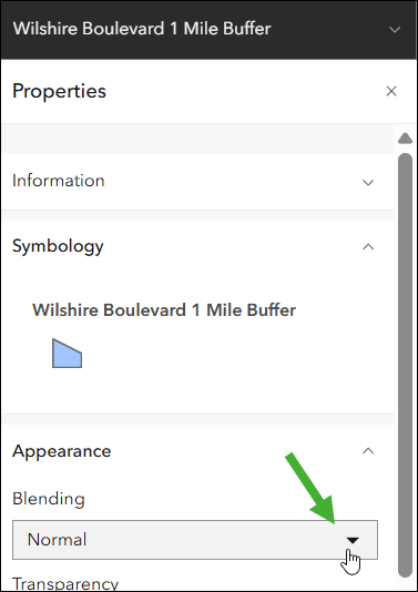 Blending drop-down