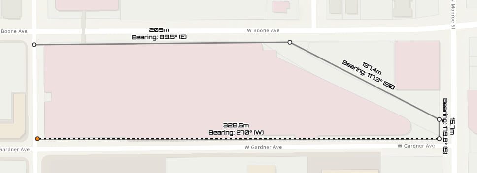 This app uses Arcade to calculate the bearing, angle, and geodesic distance for each line segment in one polyline geometry.