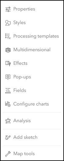 Buttons on right side of web map