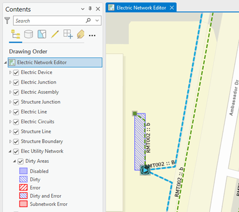 Sample of dirty area in a utility network