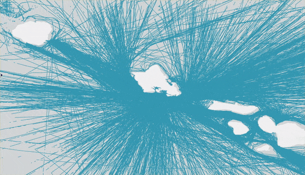 Heat map compared with individual tracks using the Swipe effect in ArcGIS Pro