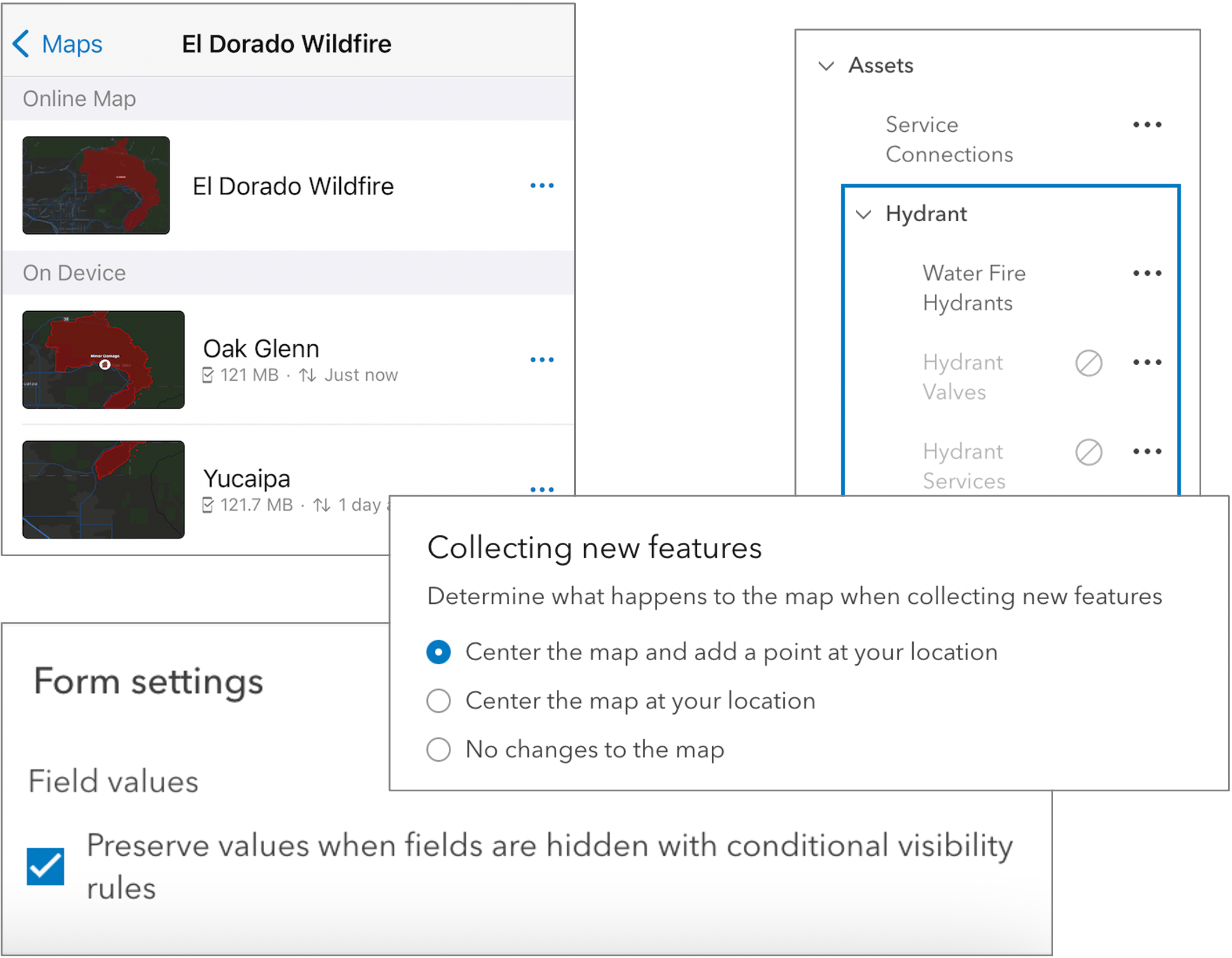 Online maps, nested group layers, collection settings, form settings, and more...