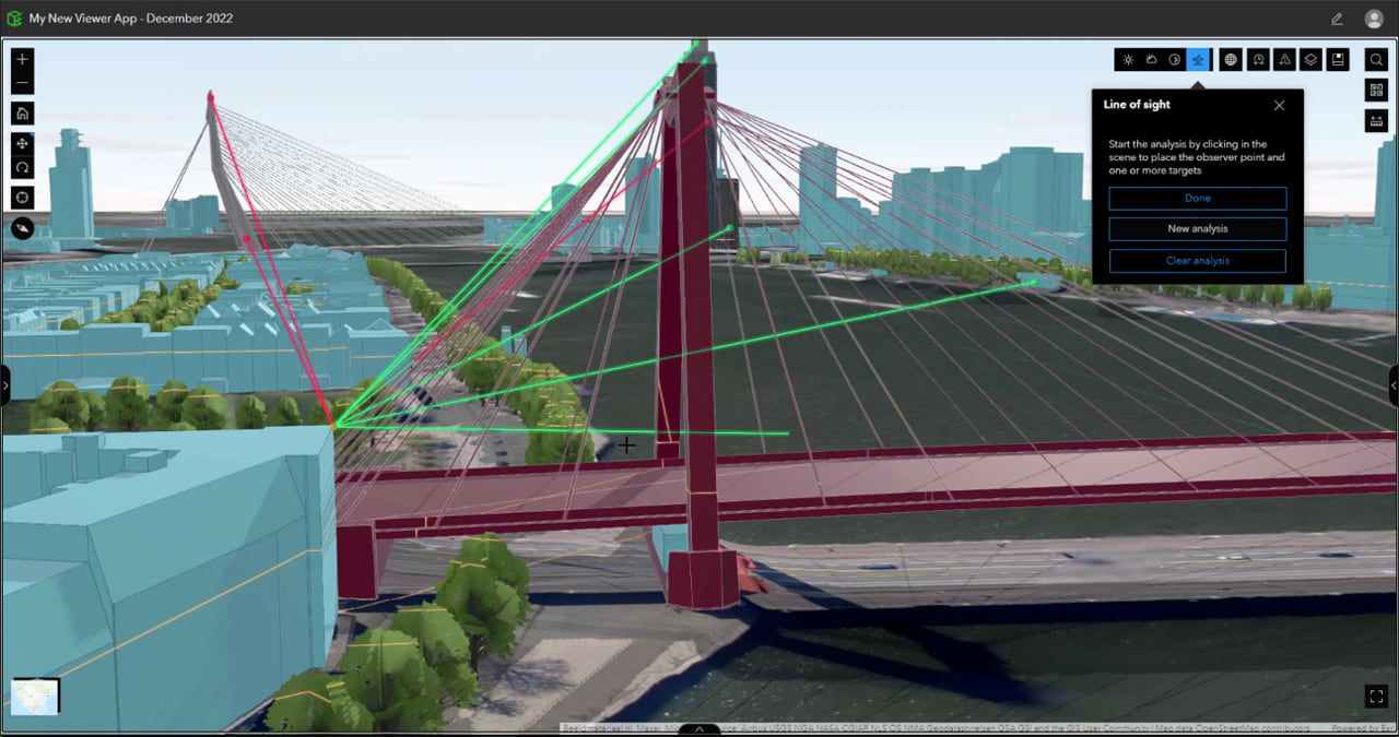New tools for analyzing sightlines are now available in ArcGIS GeoBIM as part of the December 2022 release