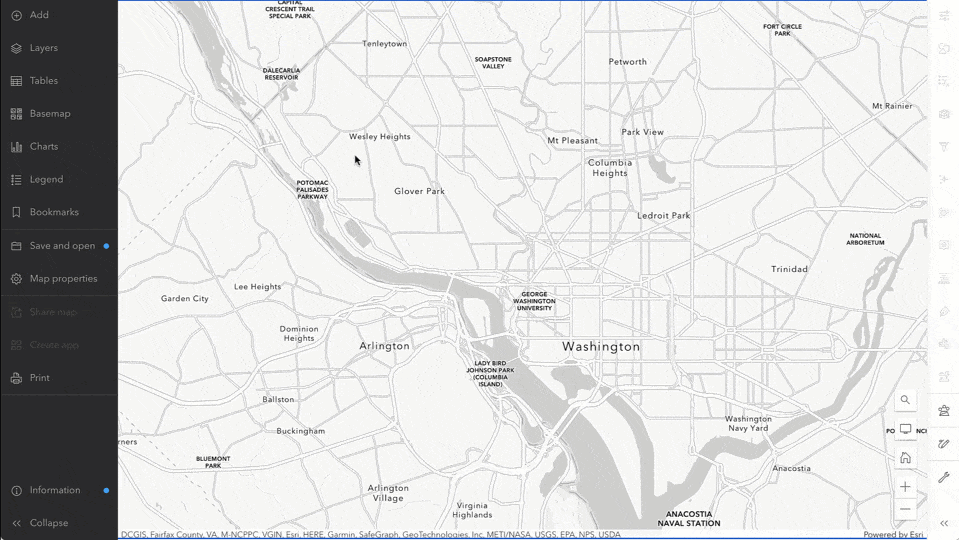 An animated gif demonstrating how to add a media layer in map viewer