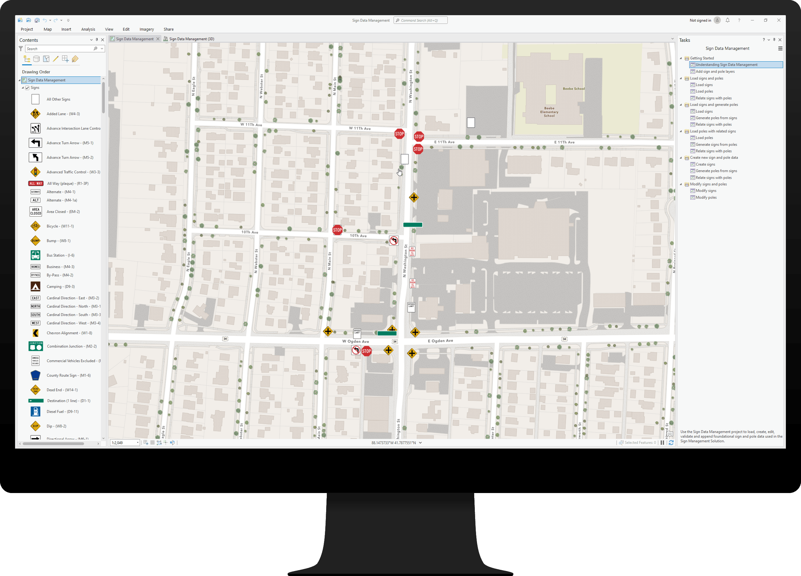 Sign Data Management ArcGIS Pro Project