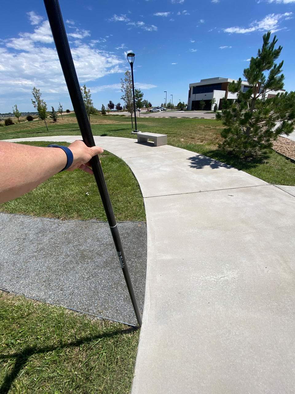 Collecting a ground control point with a high accuracy GNSS device.