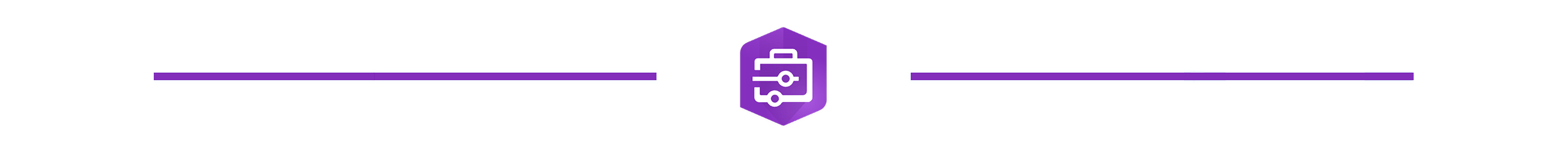White briefcase icon with stylized, circuit-like design on a purple geometric shape used to symbolize ArcGIS Solutions.