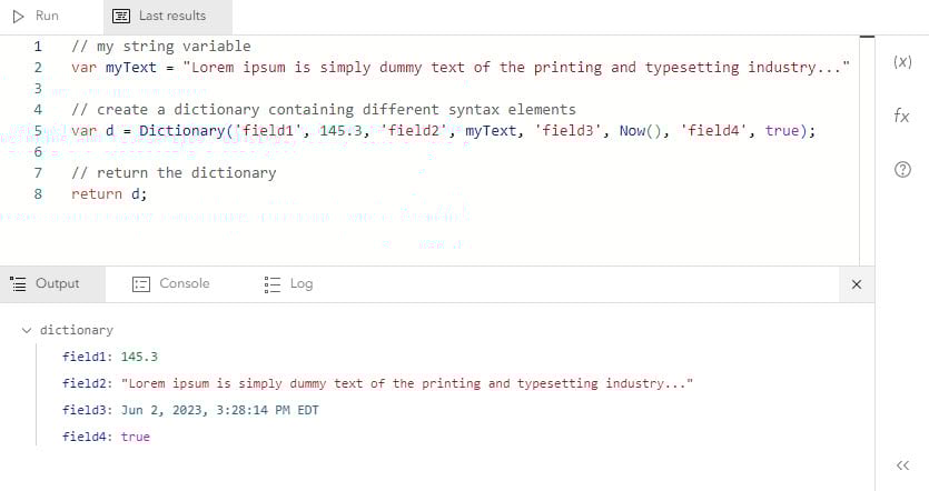 New syntax highlighting in the Arcade editor as of June 2023.