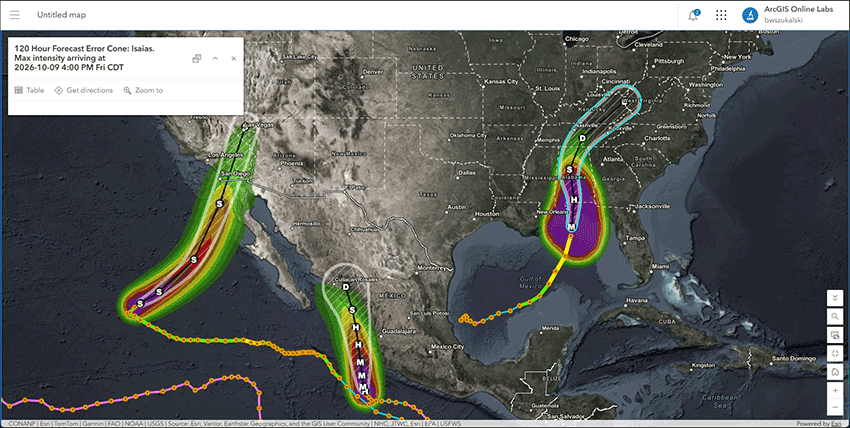 Hurricane map