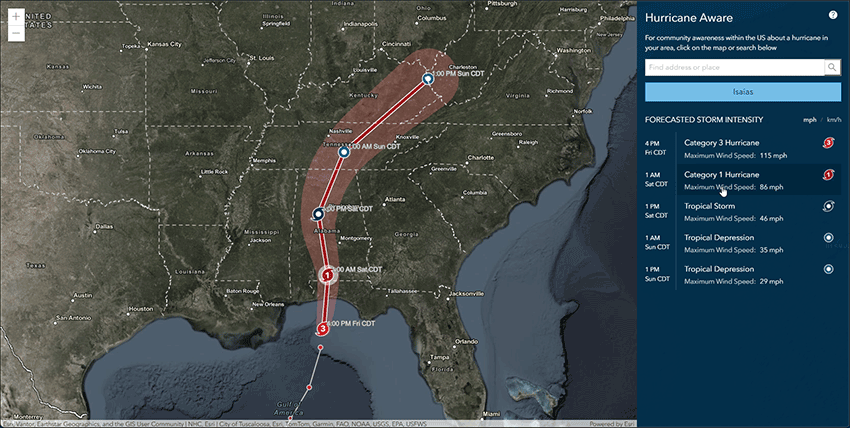 Storm track and forecast