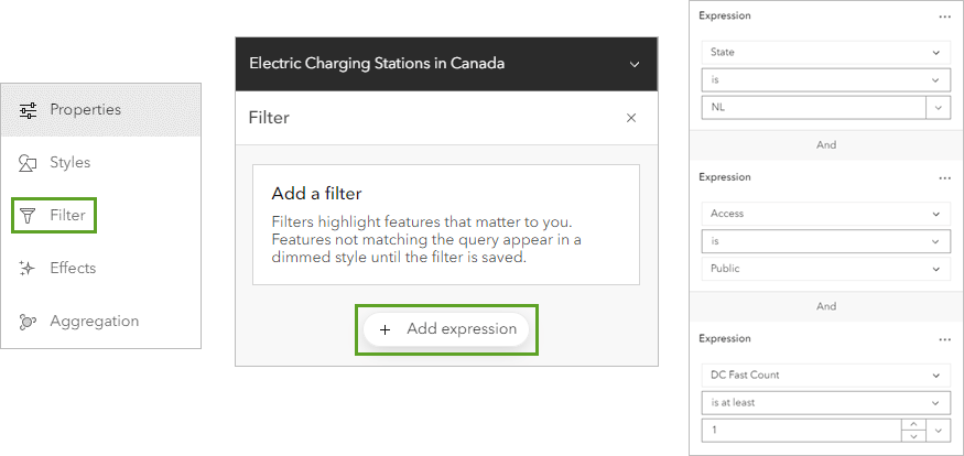 Adding a filter to the layer
