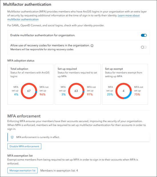Multi-Factor Authentication (MFA) settings
