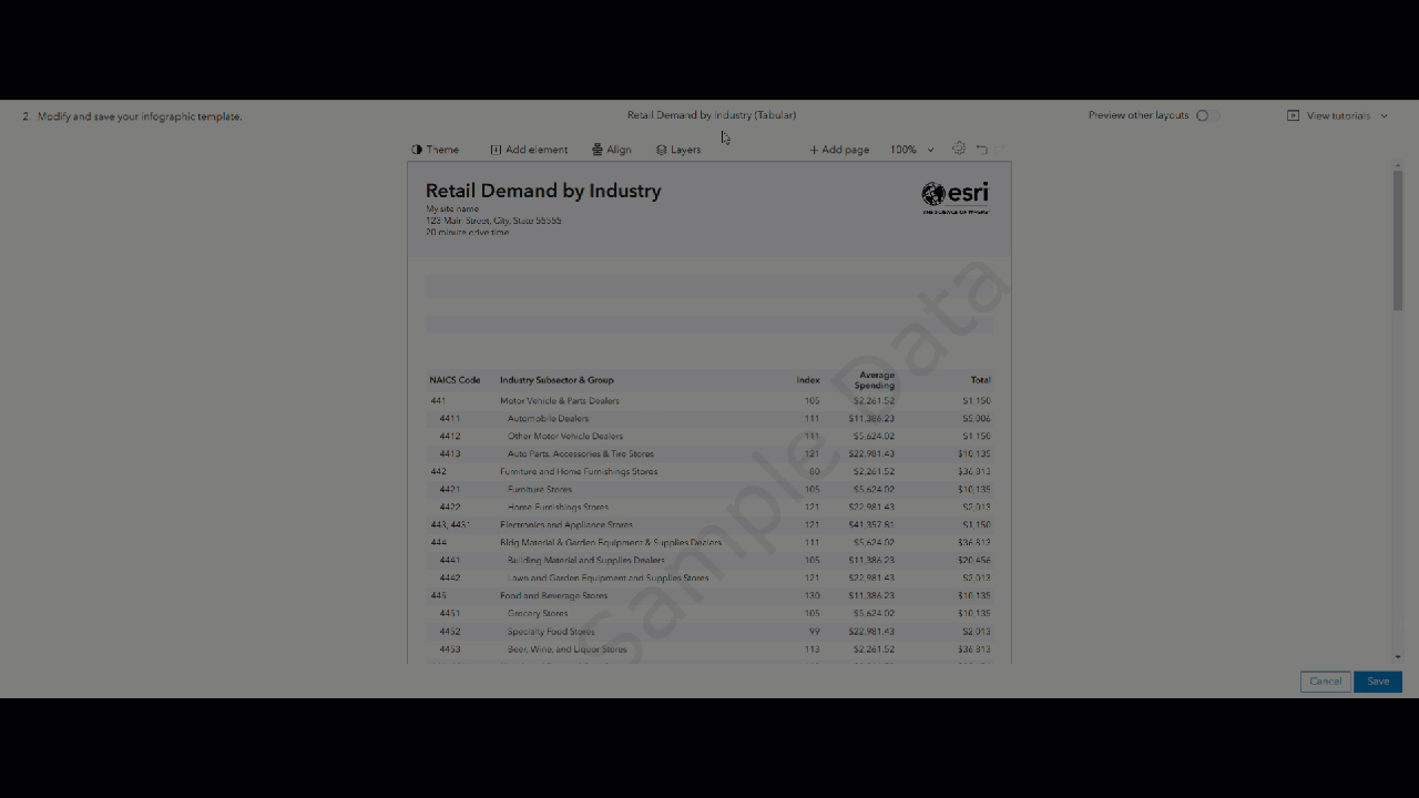 Add variables to your table using the data browser.