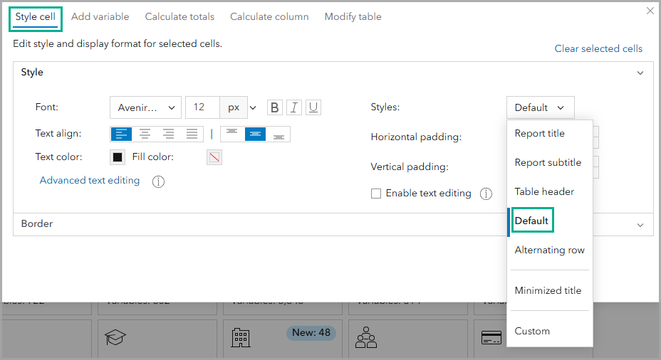 Check the styling of the tabular infographic table.