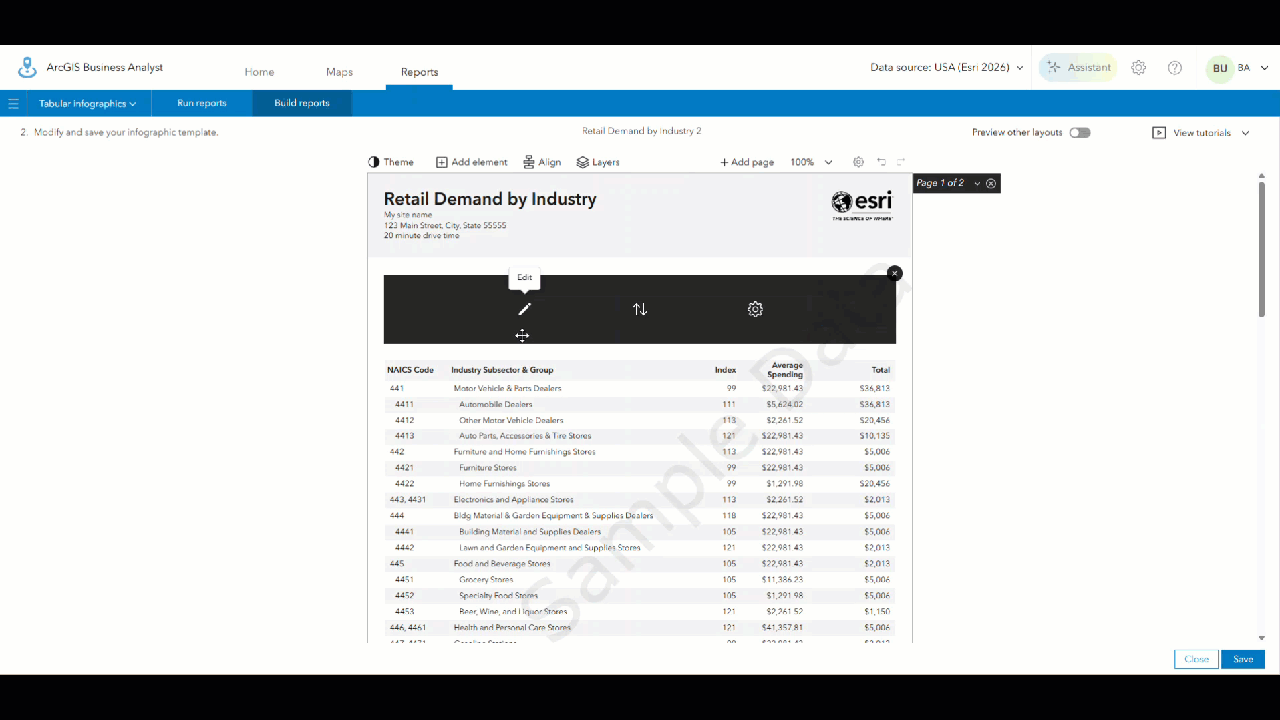 Add variables to your table using the data browser.
