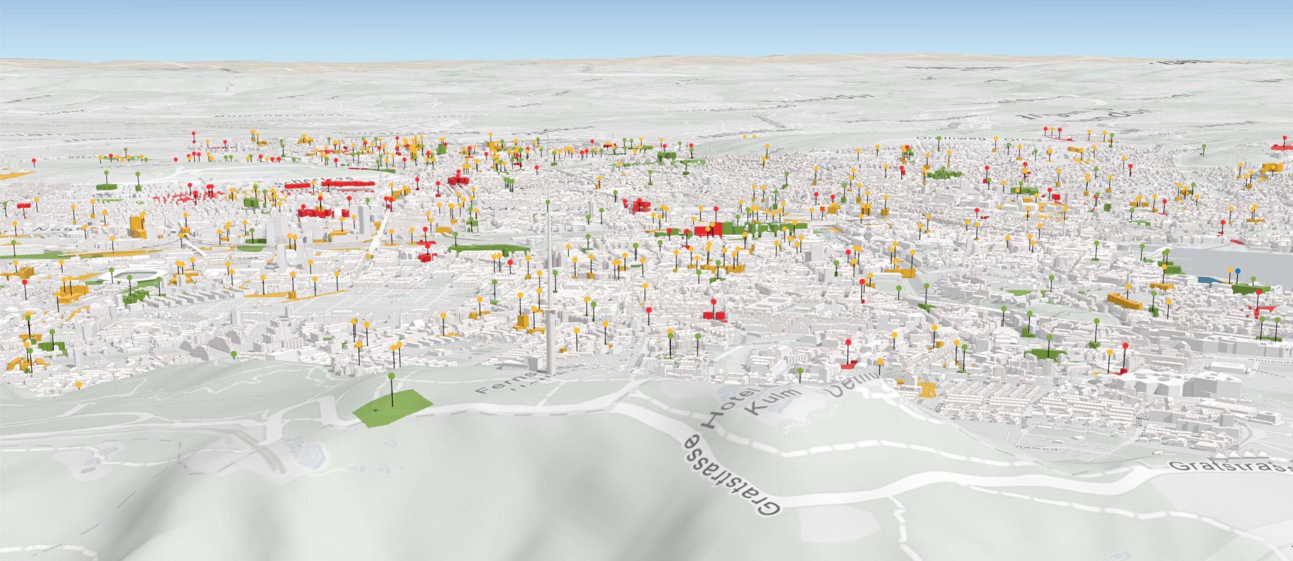 Example of an urban model for Zurich in CH1903+ LV95