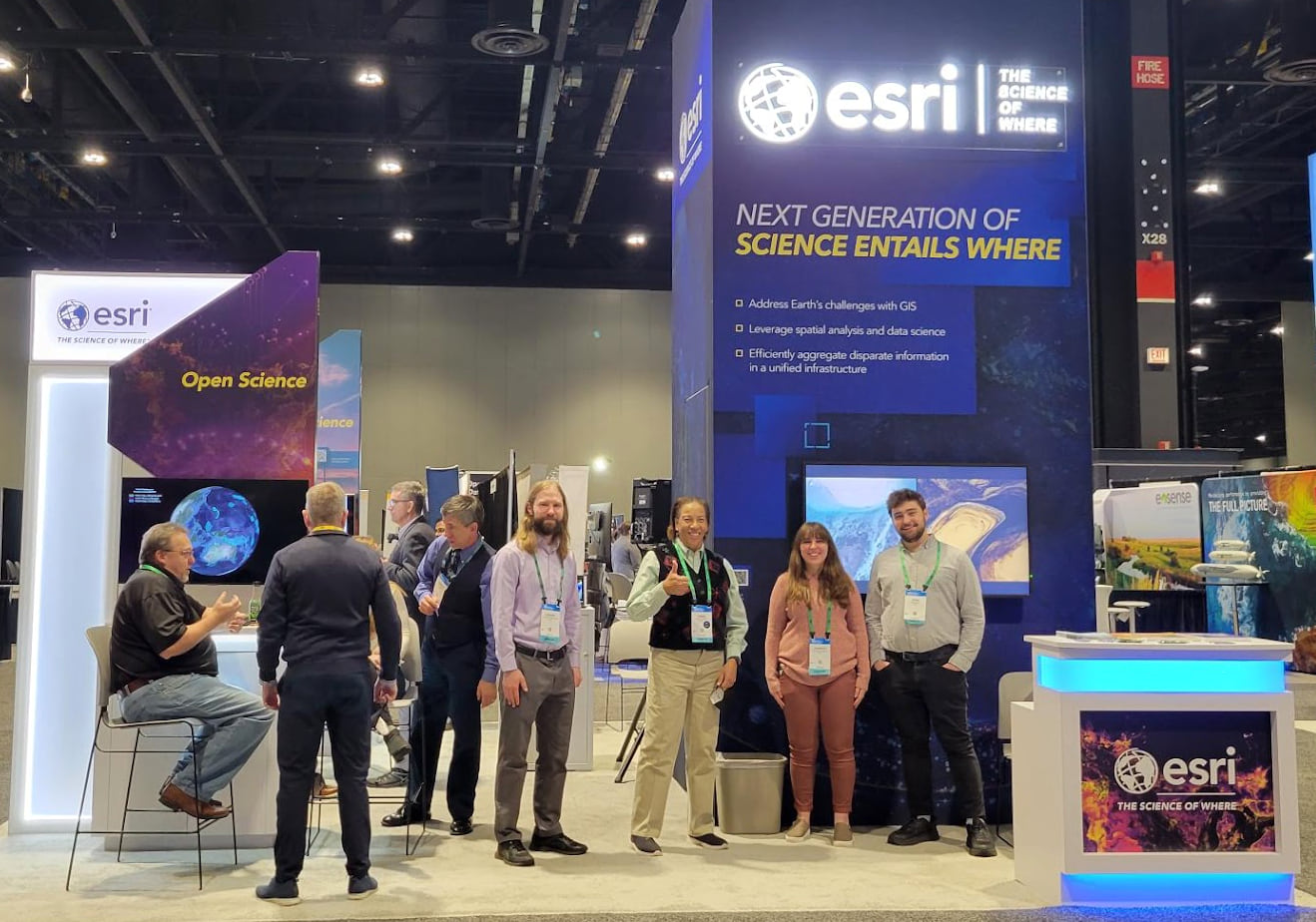 Esri booth staff for the 2022 AGU meeting