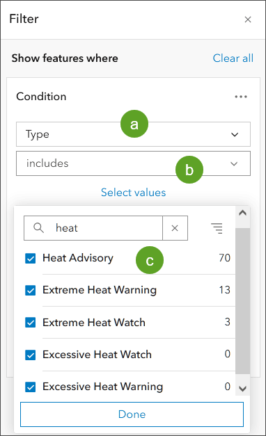 Create filter expression