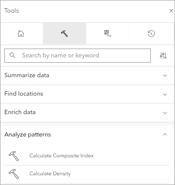 The Calculate Composite Index tool in Tools in Map Viewer