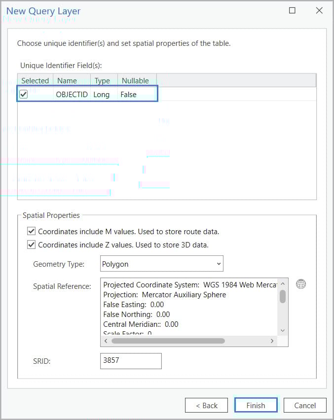 The unique identifier field
