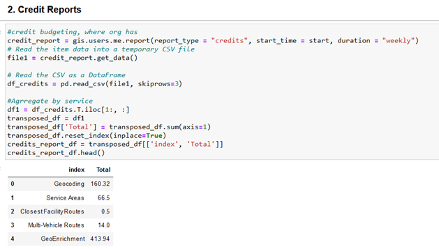 Manushi aggregates the number of credits used by credit-consuming tools and presents them in a table.