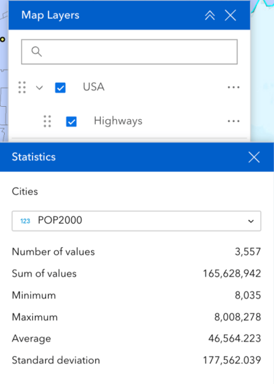 Layer search and actions in Map Layers