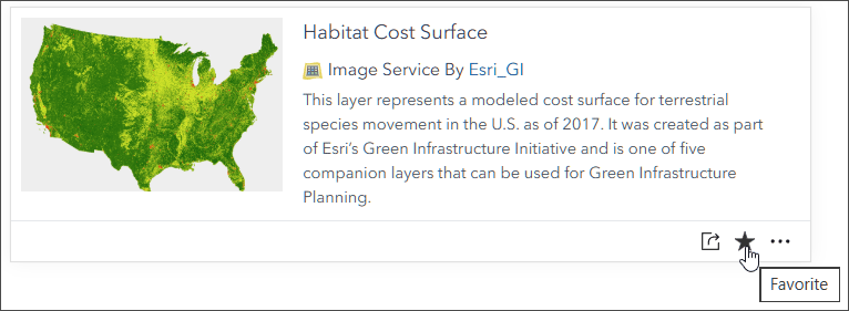 Favorite from ArcGIS Living Atlas