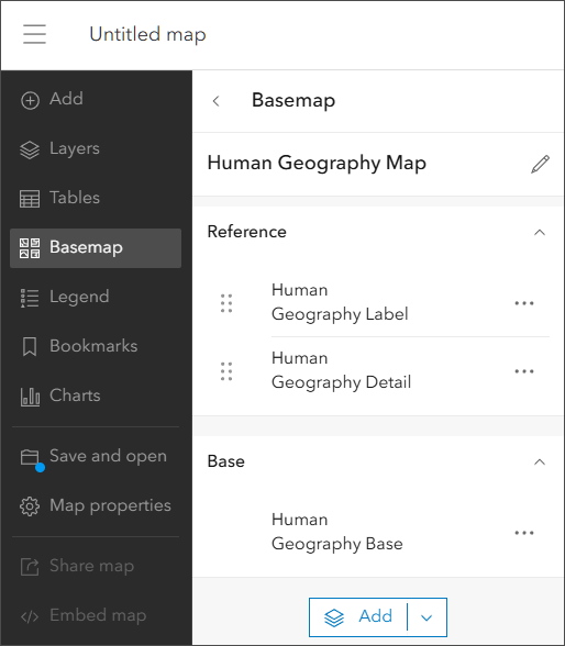 Basemap component layers