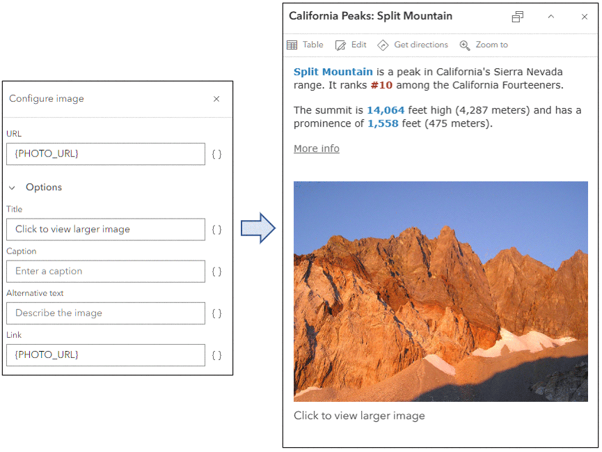 Pop-up with image element