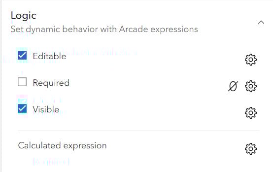 Logic section of Properties pane
