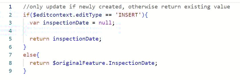 Arcade expression for inspection date