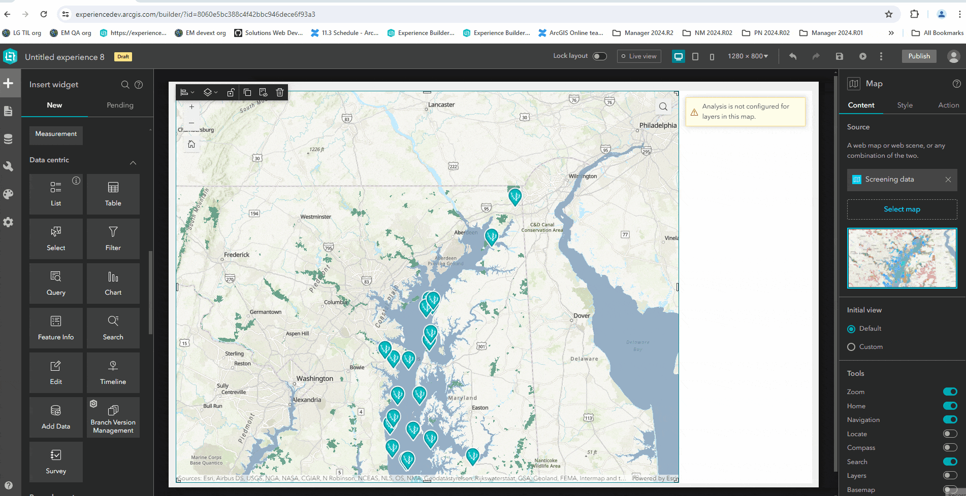 Search widget configuration workflow