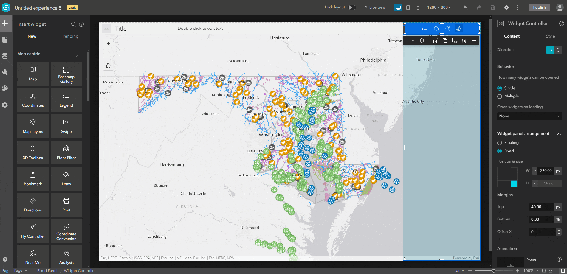 Configure print widget with reporting template