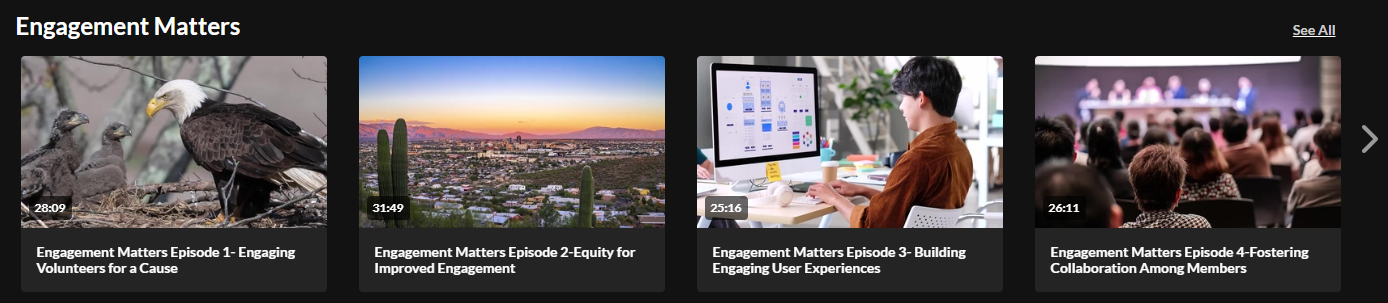 Carousel of Engagement Matters videos