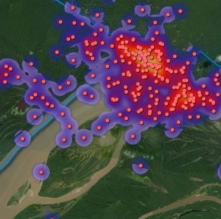 A map of dolphin movements over time