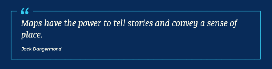 A screenshot of a quote block in ArcGIS StoryMaps with a quote source entered