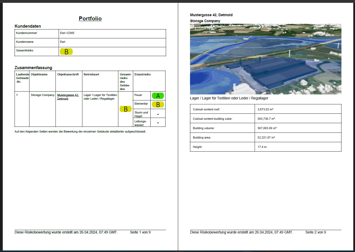 The application generates detailed reports that provide transparent information about buildings and their calculated values