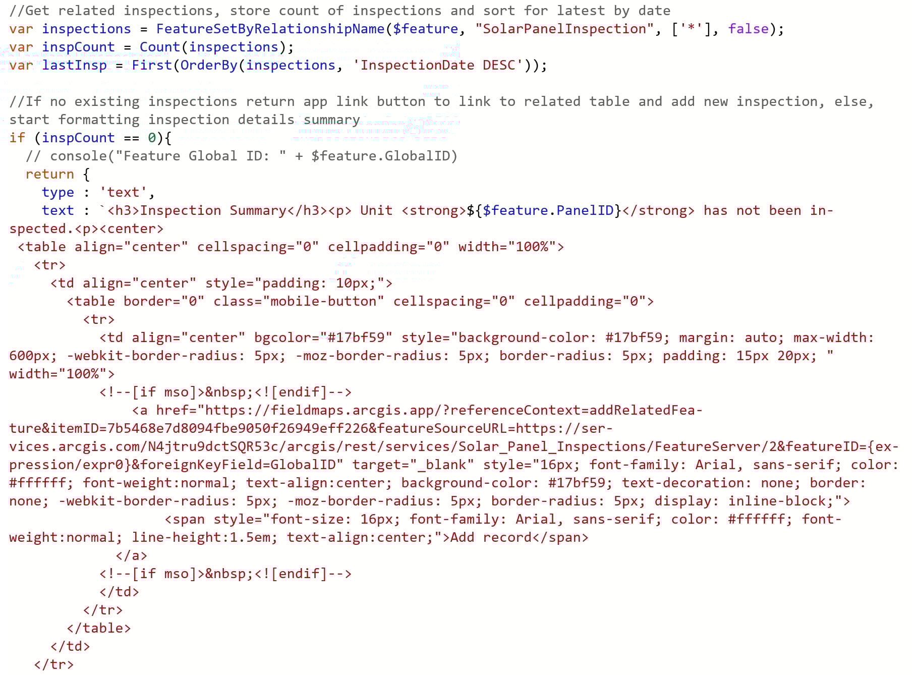 Last Inspection details part 1