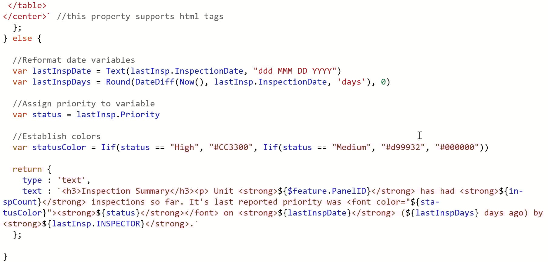 Last Inspection details part 2