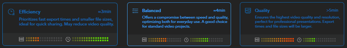 Image depicting ArcGIS Earth Movie export modes.