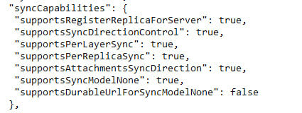 Service level properties that supports feature service sync