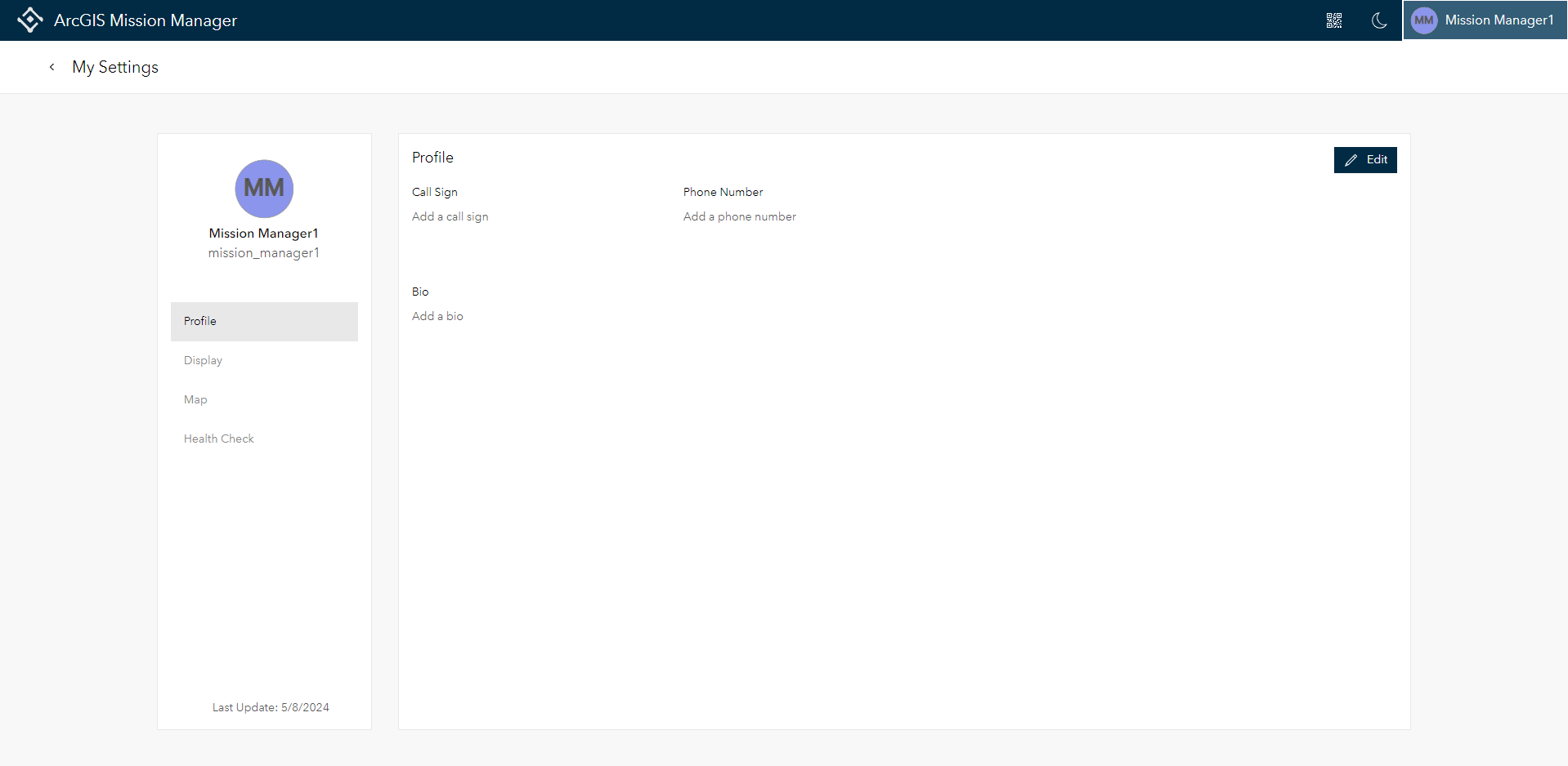 User Settings: Profile