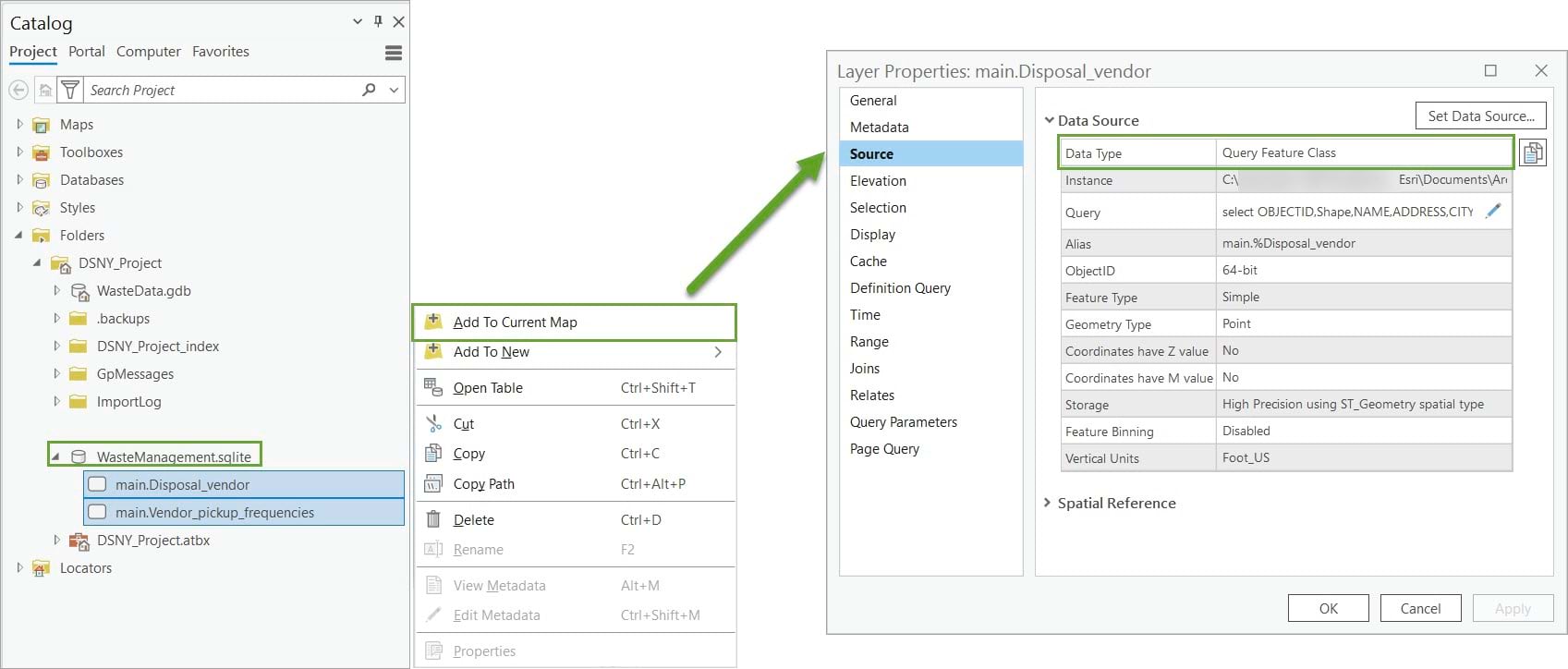 Add data from a SQLite database to the map